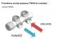 Ventil zespolony Komex Twins s termostatickou hlavicí, rohový, levé - chrom