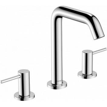 3otvorová umyvadlová baterie 150 s umyvadlovou výpustí Push-Open, Hansgrohe Tecturis S - Chrom 