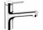 Páková dřezová baterie 150, kovová výsuvná sprcha, 2jet, sBox, Hansgrohe Zesis M33 - Chrom 