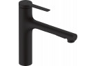 Páková dřezová baterie 160, kovová výsuvná sprcha, 2jet, sBox, Hansgrohe Zesis M33 - Černá Matný