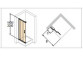 Rohový vstup, dveře posuvné 3-częściowe (1/2) 100x200 cm profile srebrne lesklá, sklo čiré Anti-Plaque, Huppe Classics 2 