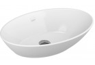 Umyvadlo na postavení na desku Vitra Geo Oval, 60x38 cm, bez otvoru pro baterii, bílá