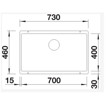 Blanco LEMIS 45 S-IF MINI 605x500mm, z uzávěrem automatycznym, ocelový