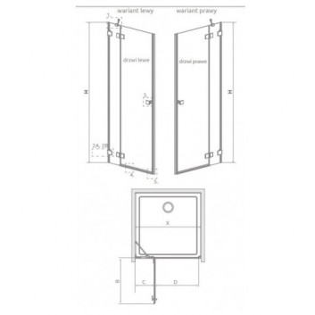 Dveře sprchové do niky Radaway Essenza Pro DWJ 110, pravé, 1100x2000mm, profil chrom