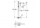 Baterie volně stojící na podlahu Grohe Eurocube Joy výška 88-98 cm,chrom