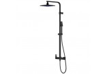 Sprchový set Corsan Ango,horní sprcha LED, otočné výtokové rameno, černá