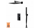 Sprchový set s baterií i sluchátkem Corsan Ango,horní sprcha 25cm, černá