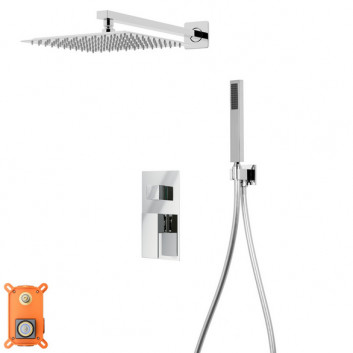 Sprchový set s podomítkovou baterií a sprchou Corsan Ango,horní sprcha 25cm, chrom