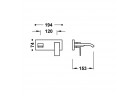 Prvek nástěnná do podomítkového korpusu baterii umywalkowe TRES Cuadro, výtokové rameno 153mm, zlato 