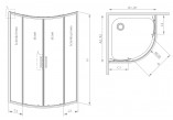 Čtvrtkruhový sprchový kout Radaway Premium Pro PDD 100x100cm, chrom/ sklo čiré