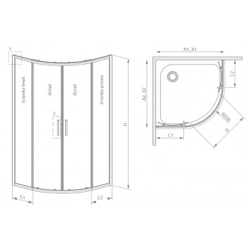 Čtvrtkruhový sprchový kout Radaway Premium Pro PDD 100x100cm, chrom/ sklo čiré