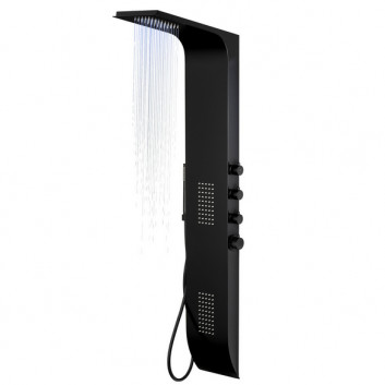 Panel sprchový Corsan Duo, směšovací systém, černá