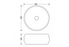 Umyvadlo na postavení na desku okrągłaCorsan 400x400x160mm s uzávěrem klik-klak bílý, bílá