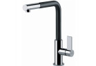 Dřezová baterie Franke Neptune Evo , výška 291mm, otočné i výsuvná sprcha, černá matnáný