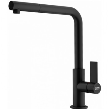 Dřezová baterie Franke Neptune Evo , výška 291mm, otočné i výsuvná sprcha, černá matnáný