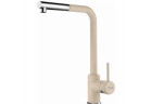 Dřezová baterie Franke Sirius L Side pull-out , výška 333mm, otočné i výsuvná sprcha, béžový/chrom