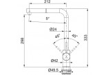 Dřezová baterie Franke Sirius L Side pull-out , výška 333mm, otočné i výsuvná sprcha, kamienny šedá/chrom
