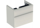 Závěsná skříňka pod umyvadlo Geberit Smyle Square 73,4 cm, se dvěma zásuvkami - grey sand