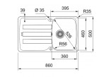 Dřez wbudowywany, Franke Antea AZG 611-86, onyx
