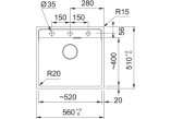 Dřez wbudowywany, Franke Maris MRG 610-52 ,černá matnáný