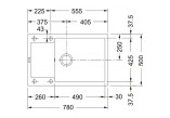 Dřez wbudowywany, Franke Maris MRG 611-78 XL , černá odtok,černá matnáný