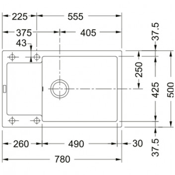 Dřez wbudowywany, Franke Maris MRG 611-78 XL , černá odtok,černá matnáný