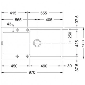 Dřez wbudowywany, Franke Maris MRG 611-97 XL , černá matnáný