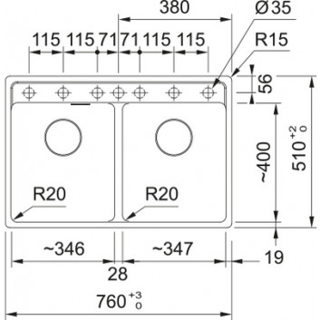 Dřez wbudowywany, Franke Maris MRG 620-35-35 , bílý polarny