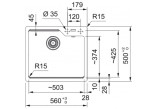 Dřez wbudowywany, Franke Urabn UBG 610-50 , onyx