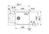 Dřez wbudowywany, Franke Urban UBG 611-78 XL , černá odtok, černá matnáný