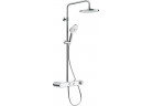 Sprchový systém Duravit Shelf 1050 MinusFlow, s baterií termostatickou a horní sprchou 23 cm - chrom/ bílý lesklý