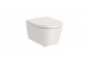 Mísa podvěsná WC Roca Debba Rimless Round, 54x35,5cm, bez kołnierza, se sedátkem slim wolnoopadającą duroplast, bílá