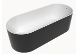 Vana volně stojící, oválný Flaminia Oval Bicolor 170, černá lesklá/bílá, souprava odtokový- sanitbuy.pl