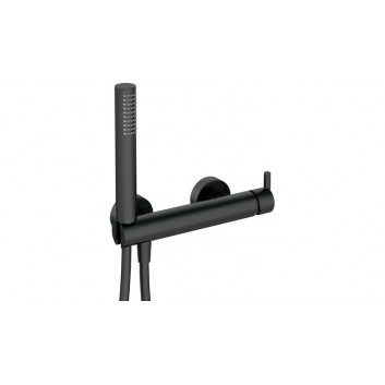 Bidetová baterie podomítková se sprchovou hlavou druhu bidetta, Deante Silia, nero