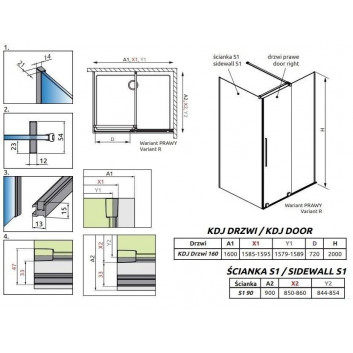 Radaway Furo KDJ sprchový kout 90x90cm levá sklo čiré