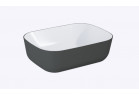 Umyvadlo na postavení na desku 45.5x32.5cm, Elita Reni, white hg/anthracite matnáný