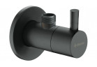 Ventil rohový s keramickou hlavicí 1/2"-3/8" kruhový, Deante, nero