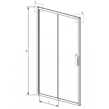 Dveře sprchové 140cm, Radaway Alienta DWJ, sklo čiré, profil chrom