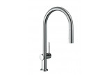 Dřezová baterie Hansgrohe Talis M54 220 1jet, stojící, obracana výtokové rameno, Ocel Ušlechtilá Finish