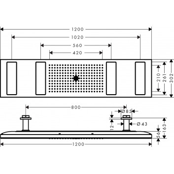 Modul termostatický Axor ShowerSolutions Select 670/90 do 5 přijímačů, podomítkový - zlatá optyczny leštený