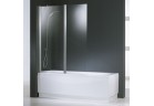 Vanová zástěna Novellini Aurora 2 - 120x150 cm, bílý profil, sklo satén