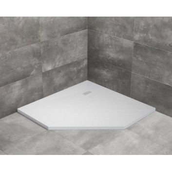 Pětiúhelníková vanička levý s panelem Radaway Doros PT E Compact 100x80cm bílý
