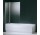 Vanová zástěna Novellini Aurora 3 s pevným prvkem - 98x150 cm, bílý profil, čiré sklo