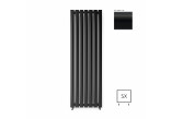 Radiátor Terma Pier 180x58 cm, připojení dolne SX - černá barva matnáný