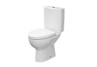 Kompakt WC Cersanit Parva CleanOn, 59,5x36cm, mísa kołnierzowa, sedadlo s pozvolným sklápěním, odtok vertikální, doprowadzenie vody z boku zbiornika - bílý