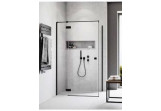 Dveře sprchové Radaway Essenza New Black KDJ 120 cm, levé, sklo čiré s povrchem Easy Clean, profil černá matnáný