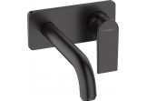 Umyvadlová baterie Hansgrohe Vernis Shape páková, s výtokovým ramenem 20,7 cm, stěnová, podomítková - černá matnáný