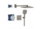 Podomítkový sprchový set Grohe Grohtherm Smartcontrol, termostatický, s hlavovou sprchou Rainshower SmartActive 310 Cube - brushed hard graphite