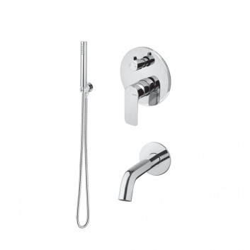 Sprchový set Vema Timea, podomítkový, 2 výstupy vody, s výtokovým ramenem 17cm, chrom