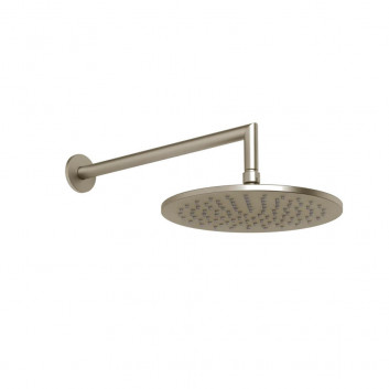 Horní sprcha Gessi Anello, kulatá, 250mm, regulowana, s ramenem nástěnným 358mm - Copper Brushed PVD